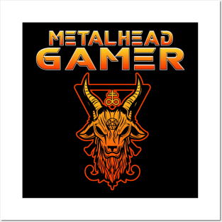 Metalhead Gamer Baphomet Orange Posters and Art